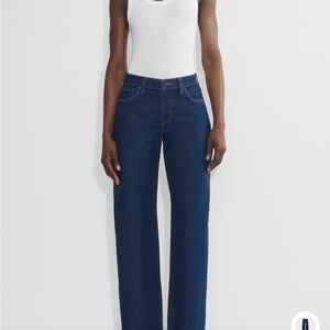 Aritzia Denim Forum Kai Curve-Fit Mid-Rise Baggy Jean - Dark Blue